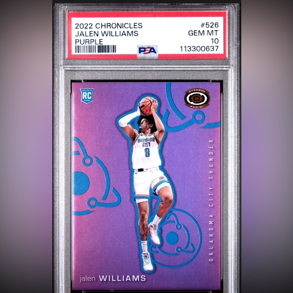 Jalen Williams Rookie Card - PSA 10 #526 Panini Chronicles Purple Numbered /49
